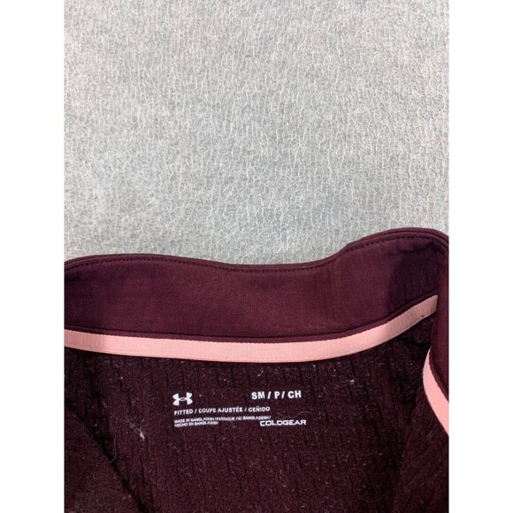 Under Armour Cold Gear 1/4 Zip Fitted Athletic Pullover‎ (Women's Small) Maroon - Picture 3 of 11
